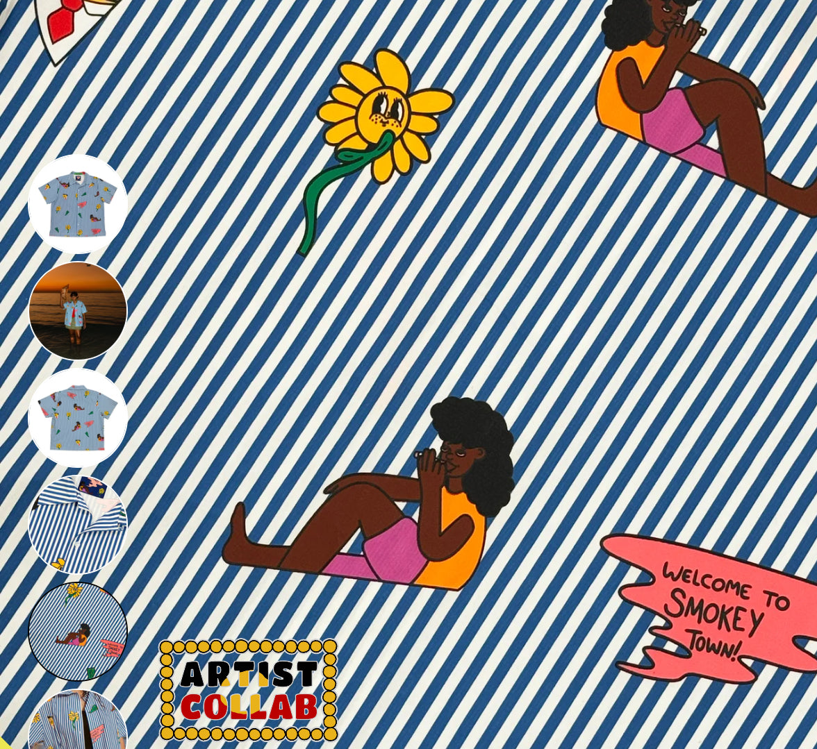 House of Darwin - MOLLY HUNT X HOD STRIPED SMOKEY TOWN SHIRT