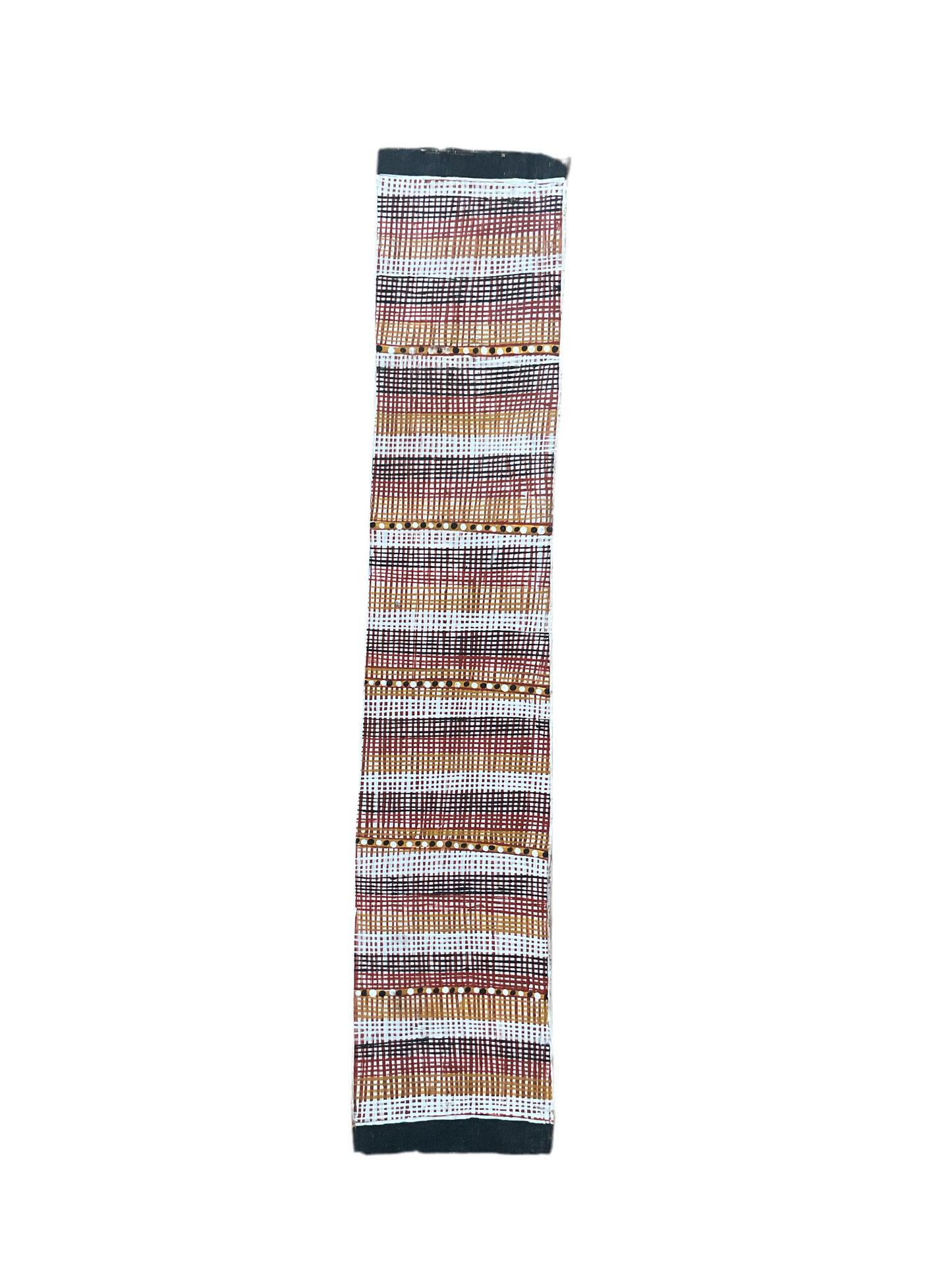 Marrawuddi - Melba Gunjarrwanga, Wak Wak (Crow) (Acrylic on Bark) 54 x 11cm