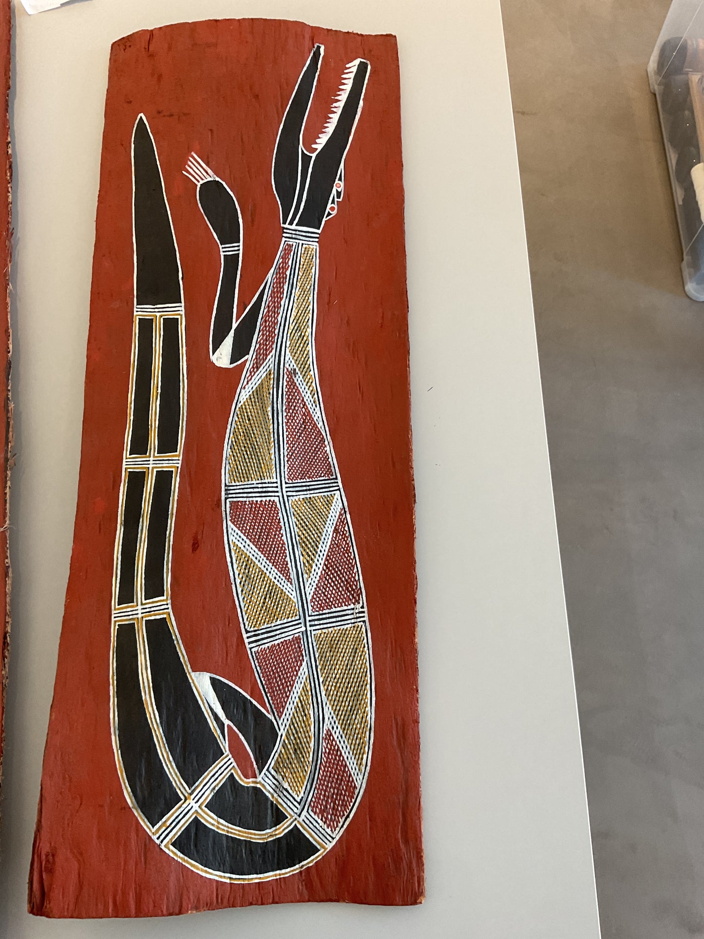 Marrawuddi - John Lemibanda Naryukyuk /66x26cm/Kinga (Saltwater Crocodile)