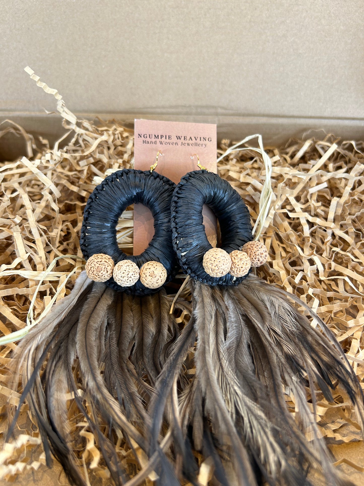 Ngumpie Weaving - Blak Beauty Earrings