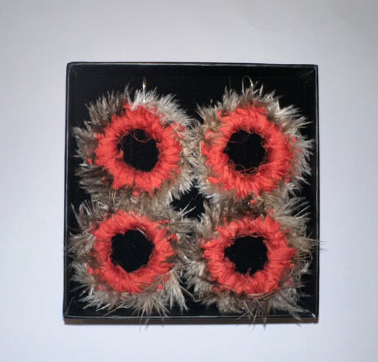 Ange Jeffrey - Double Hoop Emu Feather Earrings