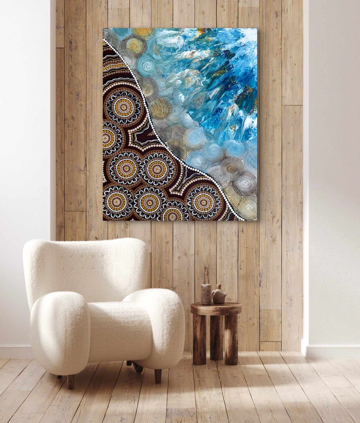 Tamay Beam Art Piece - Thin Edge Stretched Canvases  (100cm X 80cm)