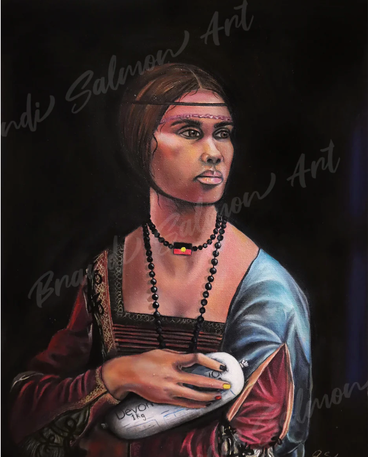 Brandi Salmon Art - Aunty with Devon Print