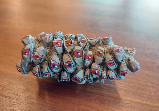 Idris McChesney Art Piece - 'Watching'  Banksia Seed Pods Filled With Clay
