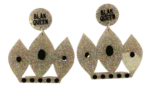 Blak Queens - BQ Acrylic Sparkly Earrings