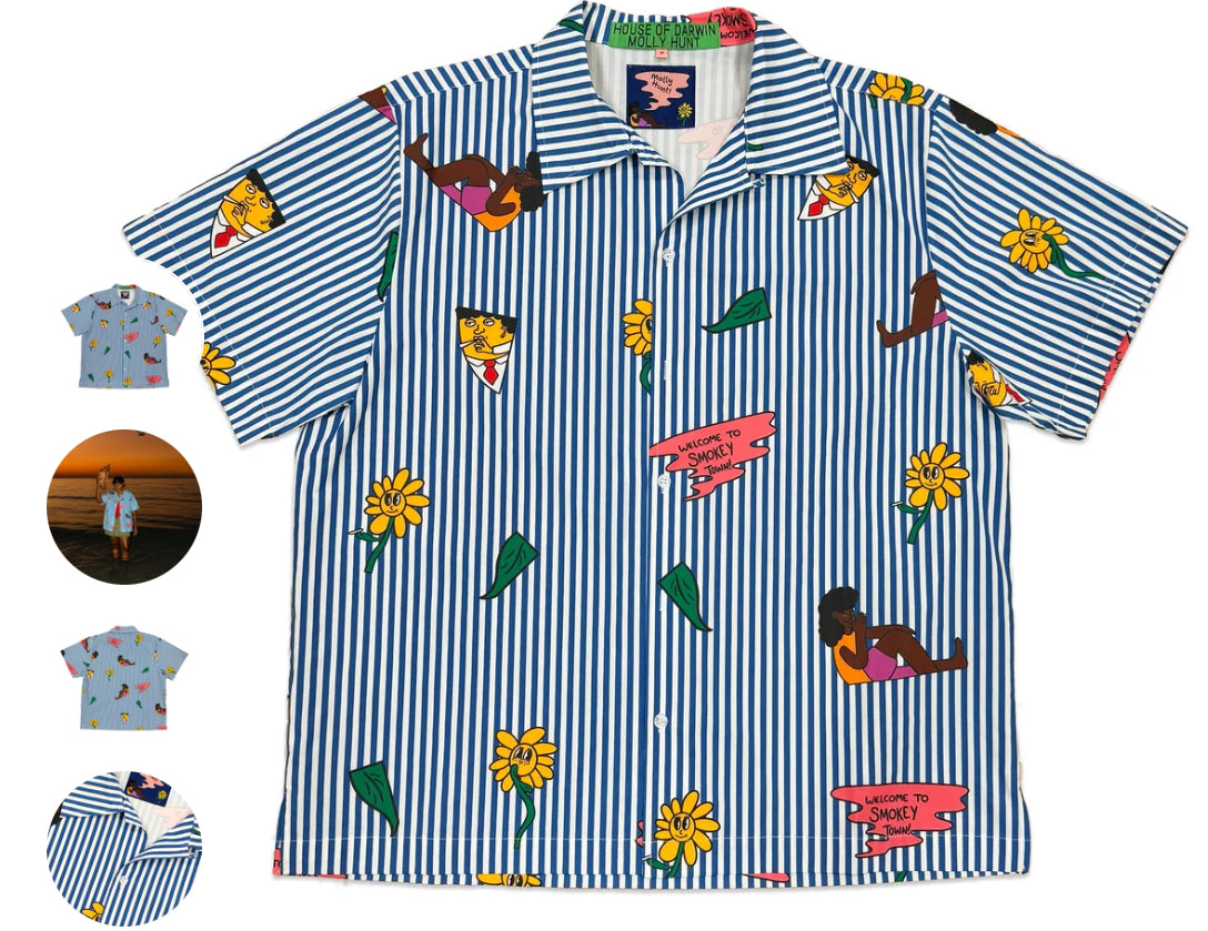 House of Darwin - MOLLY HUNT X HOD STRIPED SMOKEY TOWN SHIRT