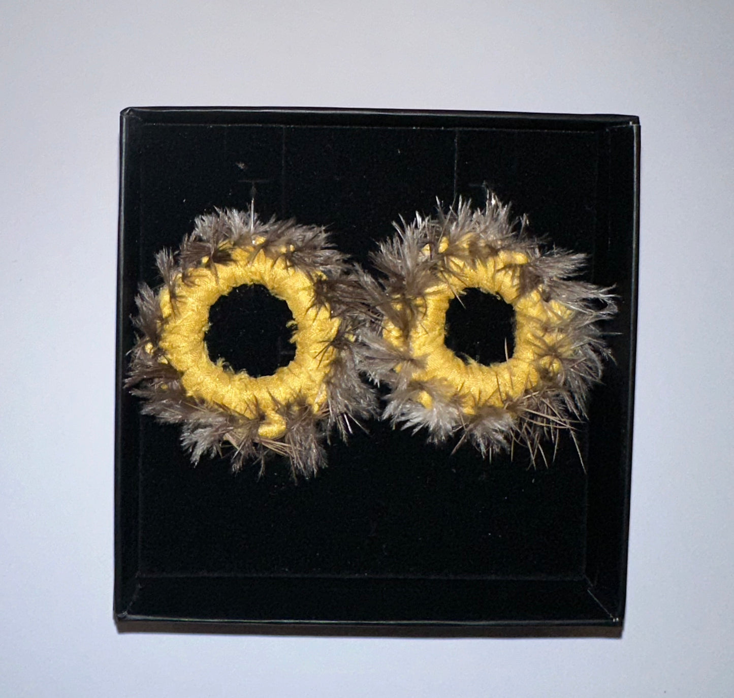 Ange Jeffrey - Single Hoop Emu Feather Earrings