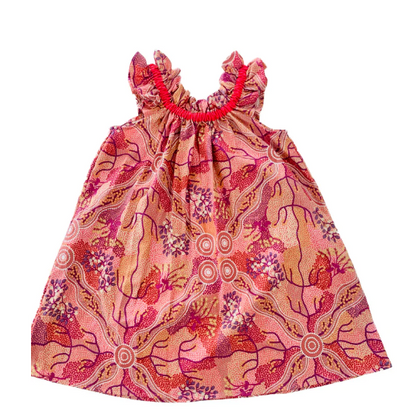 Caressa Designs - Kids Pink Bush Tomato Ruffle Dress