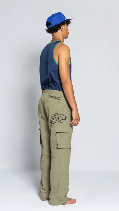 House Of Darwin X Double Rainbouu - Cargo Zip Pant Khaki 2 in 1