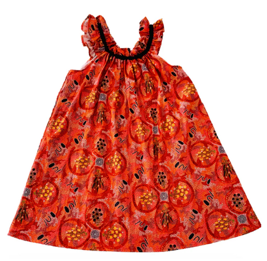 Caressa Designs - Bush Tucker Dreaming Ruffle Dress