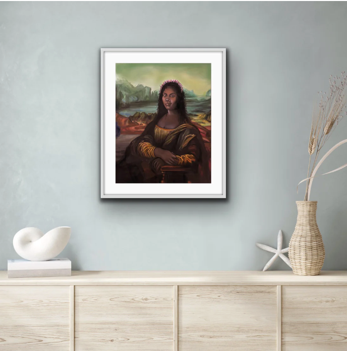 Brandi Salmon Art - Aunty Mona Lisa Print