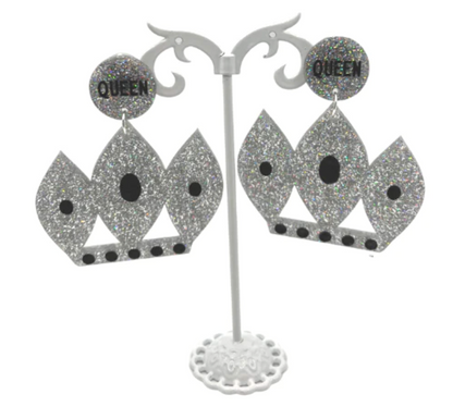 Blak Queens - Queen Acrylic Sparkly Earrings