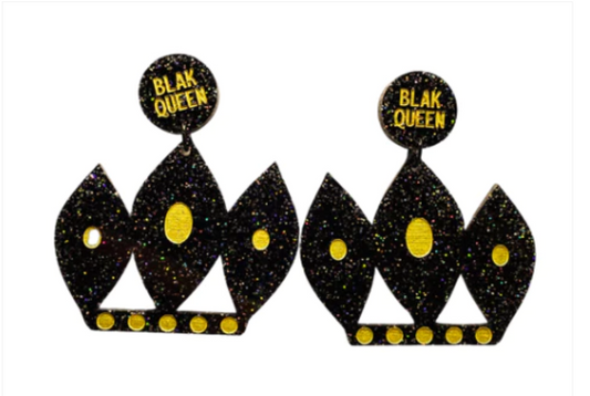 Blak Queens - BQ Acrylic Sparkly Earrings