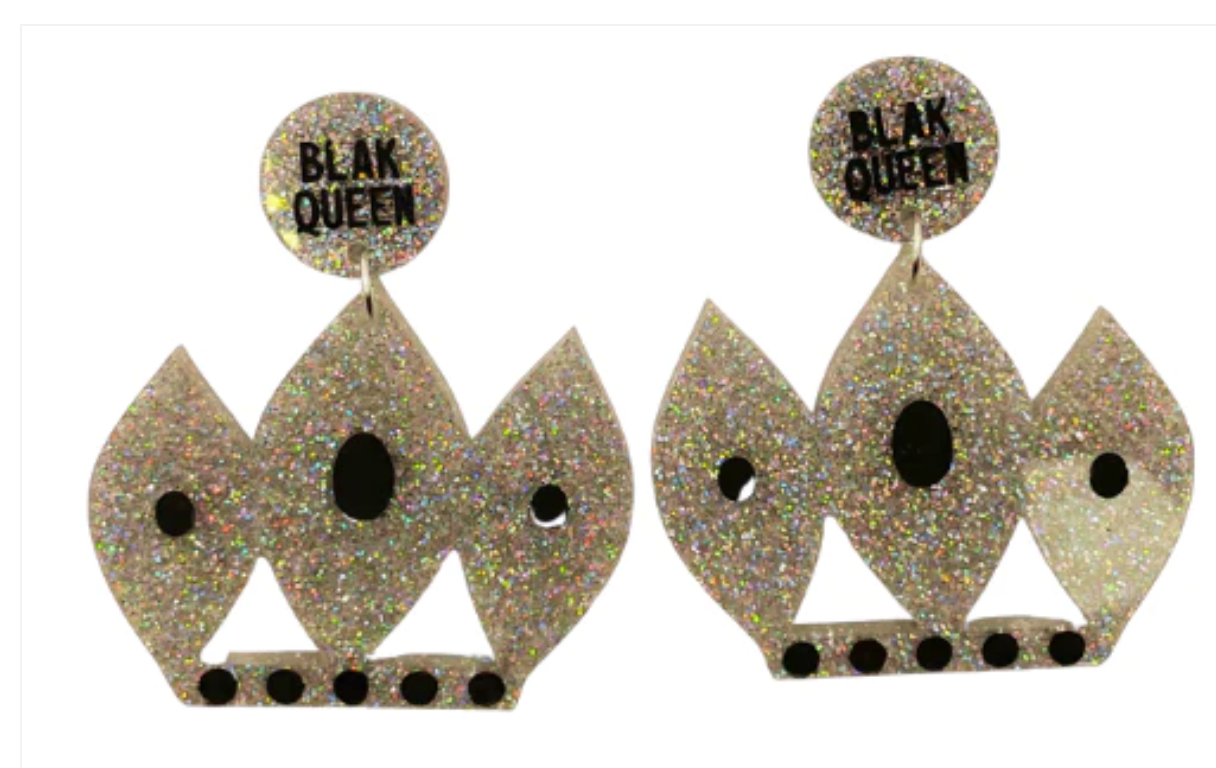 Blak Queens - BQ Acrylic Sparkly Earrings