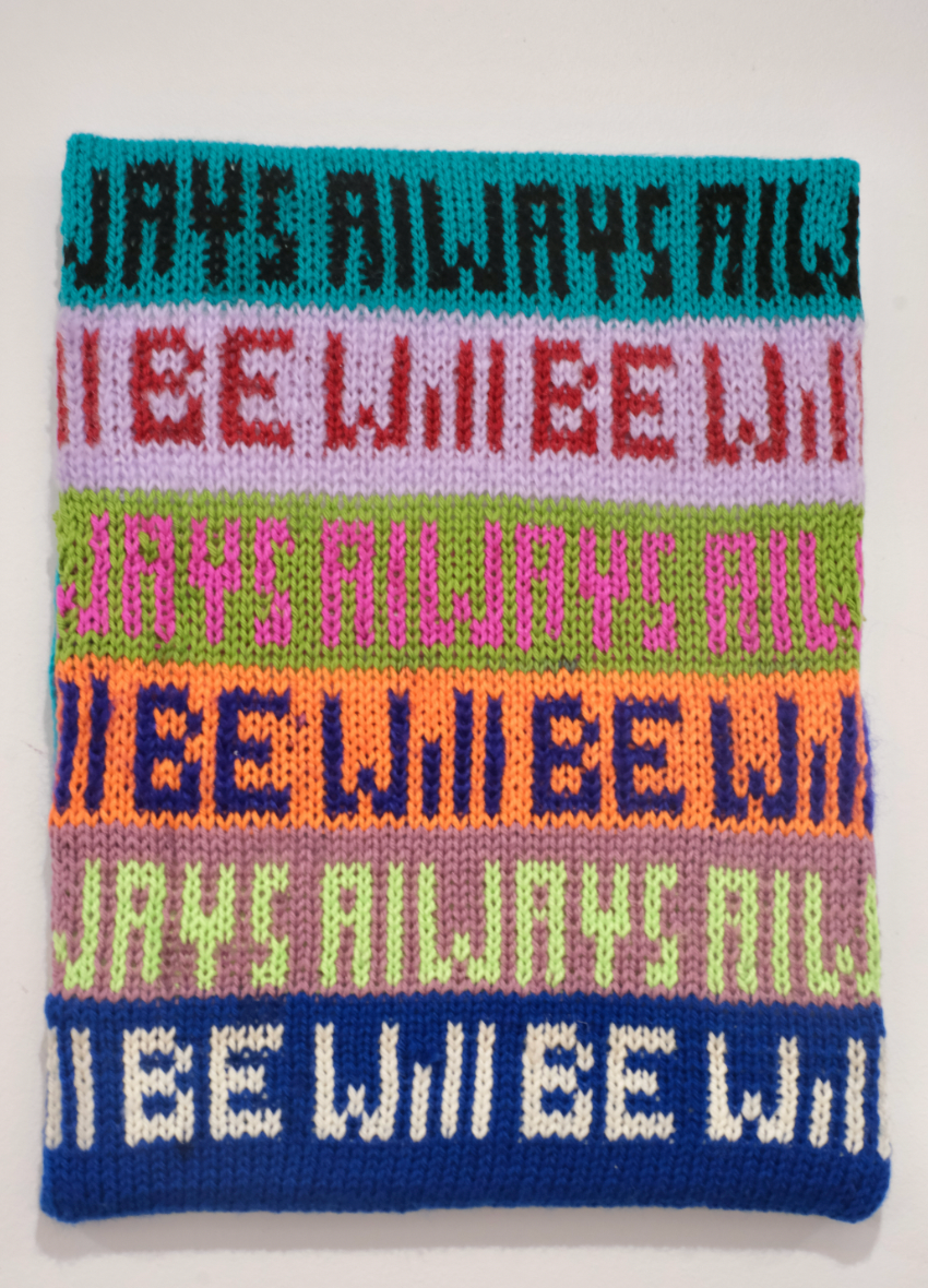 Reese Salmon - ‘Always Will Be’ knitted textile on 12”x16” canvas