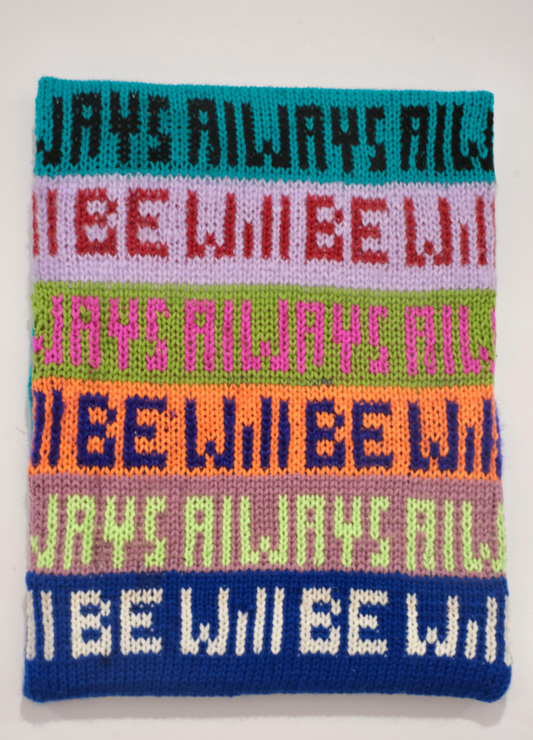 Reese Salmon - ‘Always Will Be’ knitted textile on 12”x16” canvas