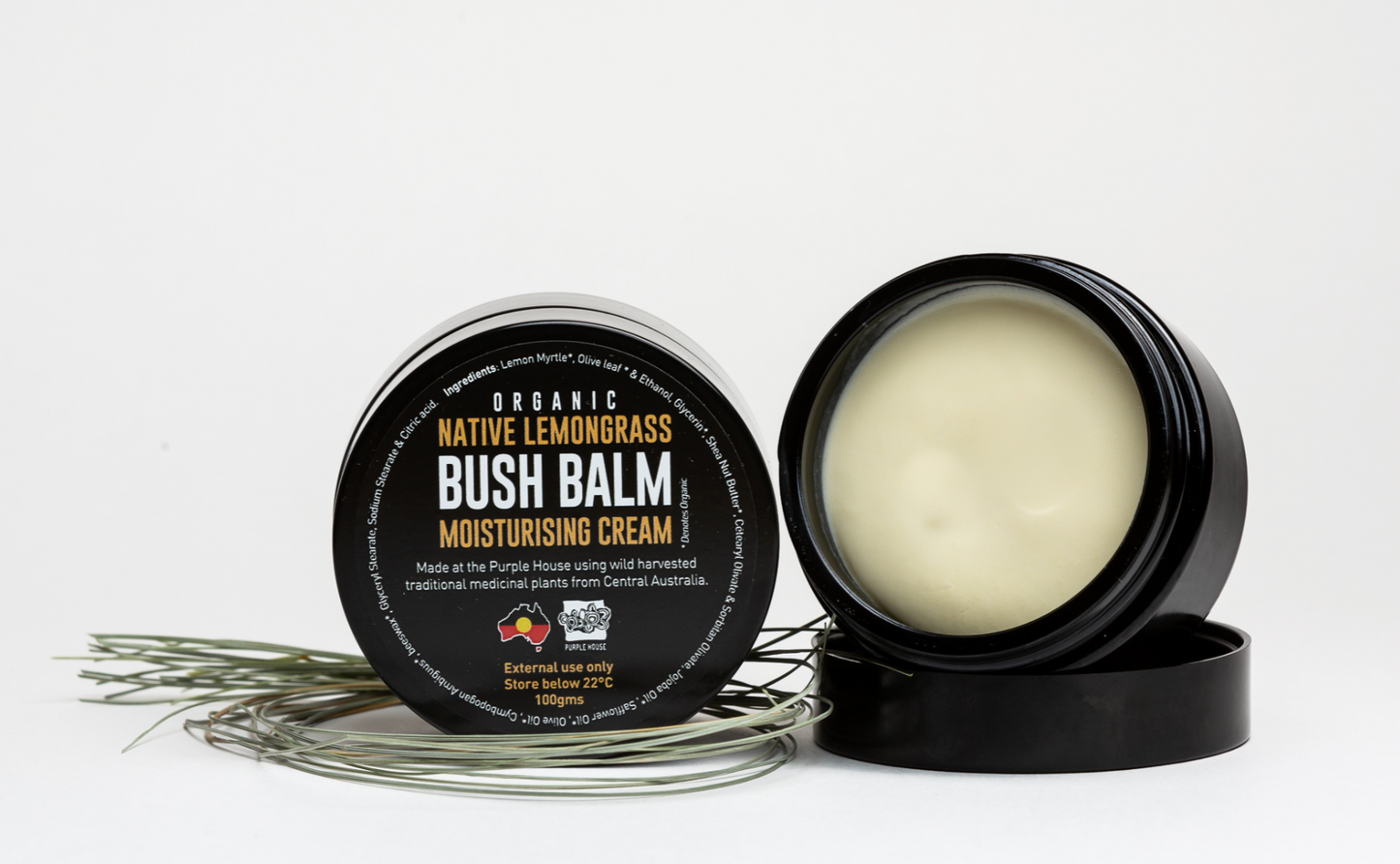 Bush Balm Social Enterprise - Organic Native Lemongrass Moisturising Cream 100g